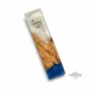 Olive Wood Mezuzah Case with Blue and White Epoxy Resin, 15cm, Made in Israel - handmade in Israel