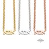 Personalized Hebrew nameplate necklace, handmade in Israel