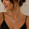 Personalized Hebrew nameplate necklace, handmade in Israel