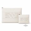 Tefillin and Tallit Bag Set, Cream Quilted Faux Leather, Raised Hebrew Priestly Blessing, 36x29cm - handmade in Israel