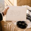 Tefillin and Tallit Bag Set, Cream Quilted Faux Leather, Raised Hebrew Priestly Blessing, 36x29cm - handmade in Israel