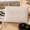 Tefillin and Tallit Bag Set, Cream Quilted Faux Leather, Raised Hebrew Priestly Blessing, 36x29cm - handmade in Israel