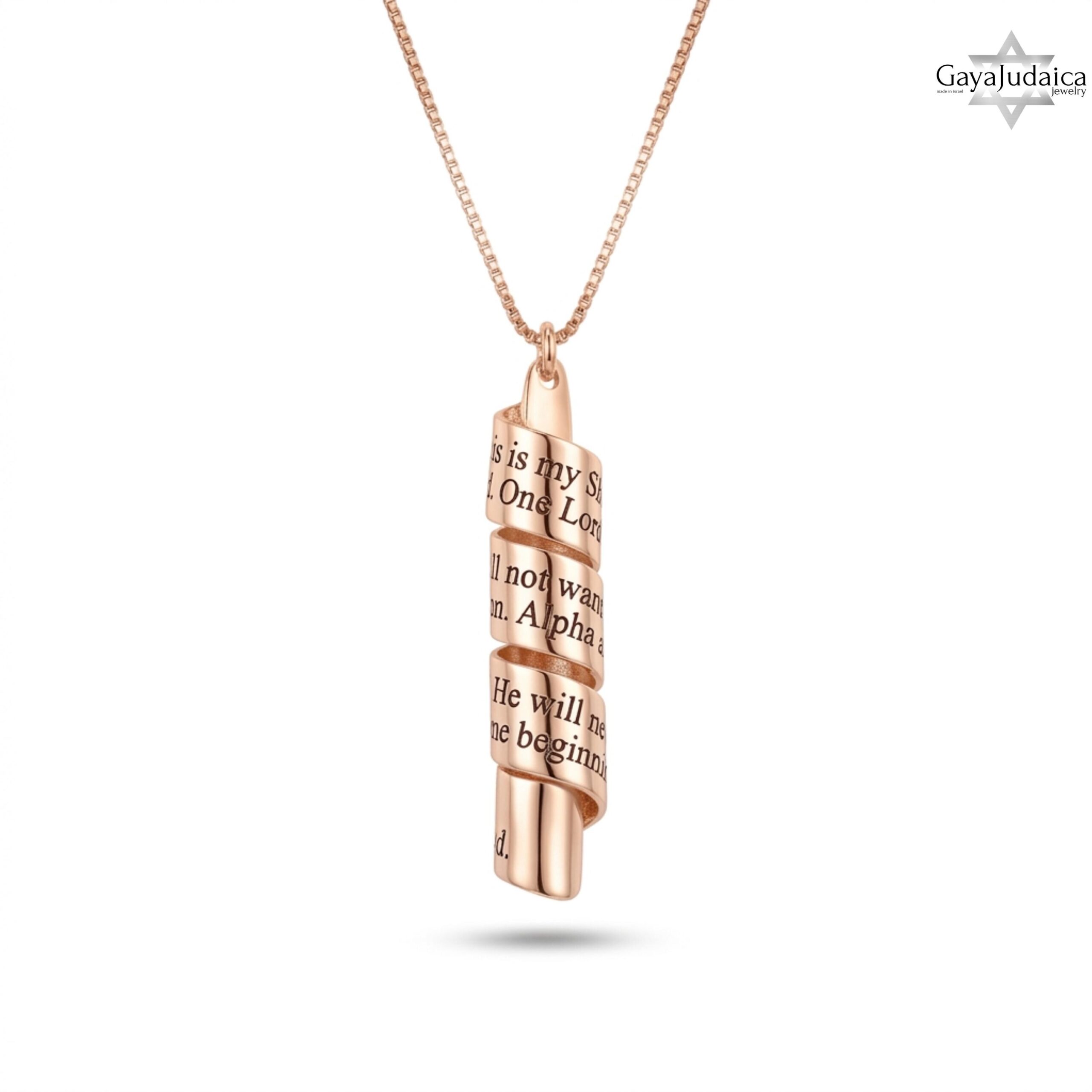 Scroll Necklace, Sterling Silver Engraved Message, 38mm Rolled Pendant Scroll Necklace, Sterling Silver Engraved Message, 38mm Rolled Pendant