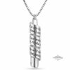 Scroll Necklace, Sterling Silver Engraved Message, 38mm Rolled Pendant, Hebrew or English - handmade in Israel