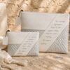 Tallit and Tefillin Bag Set, Two Tone White Gray Faux Leather, Priestly Blessing, 36x29cm - handmade in Israel