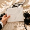 Tallit and Tefillin Bag Set, White Quilted Faux Leather, Embossed Priestly Blessing, 36x29cm - handmade in Israel