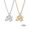Tiny Initial Necklace 14K Solid Gold, Script Letter with Heart, 15mm Pendant - handmade in Israel