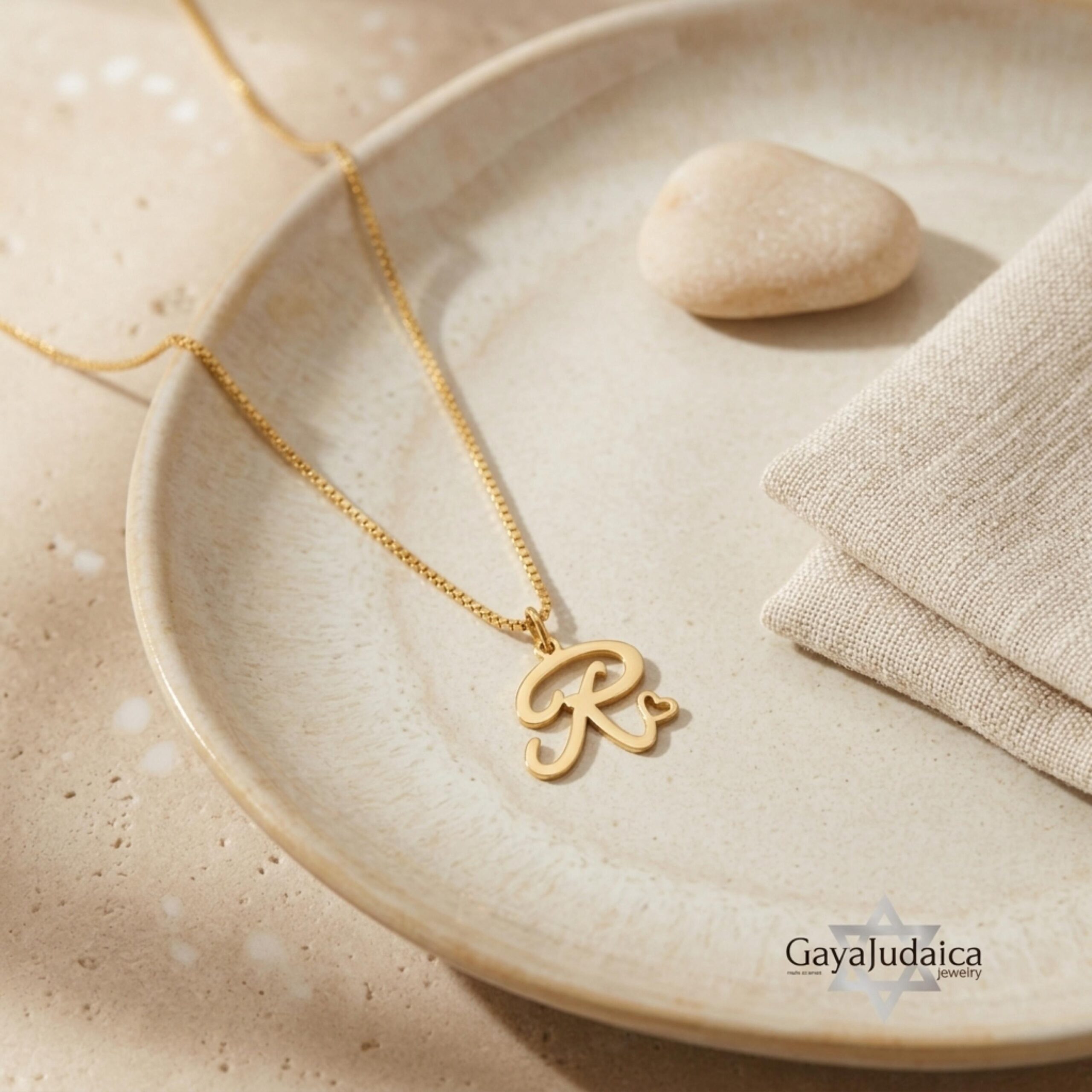Tiny Initial Necklace 14K Solid Gold, Script Letter with Heart, 15mm Pendant Tiny Initial Necklace 14K Solid Gold, Script Letter with Heart, 15mm Pendant