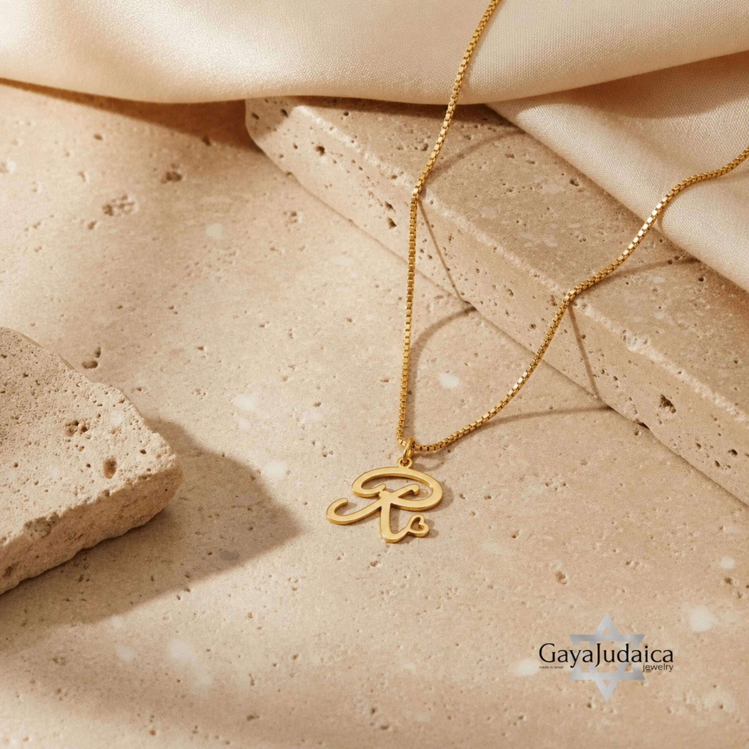 Tiny Initial Necklace 14K Solid Gold, Script Letter with Heart, 15mm Pendant Tiny Initial Necklace 14K Solid Gold, Script Letter with Heart, 15mm Pendant