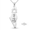 Israel Map Necklace 14K Solid Gold, Star of David Pendant, Hebrew Engraving, 43mm - handmade in Israel
