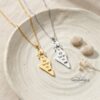 Israel Map Necklace 14K Solid Gold, Star of David Pendant, Hebrew Engraving, 43mm - handmade in Israel