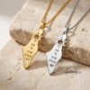 Israel Map Necklace 14K Solid Gold, Star of David Pendant, Hebrew Engraving, 43mm - handmade in Israel