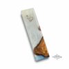 Olive Wood Mezuzah Case with Blue and White Epoxy Resin, 15cm, Made in Israel - handmade in Israel