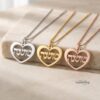 Hebrew Name Heart Necklace: Personalized Jewish Jewelry, Sterling Silver- Mother's Day gifts - handmade in Israel