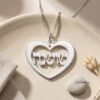 Hebrew Name Heart Necklace: Personalized Jewish Jewelry, Sterling Silver- Mother's Day gifts - handmade in Israel