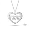 Heart Name Necklace 14K Solid Gold, Hebrew or English Script, Yellow or White, 26mm - handmade in Israel