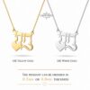 Hebrew Name Necklace with Heart, 14K Solid Gold Script Nameplate, 40mm - handmade in Israel