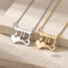 Hebrew Name Necklace with Heart, 14K Solid Gold Script Nameplate, 40mm - handmade in Israel