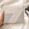 Tallit and Tefillin Bag Set, Two Tone White Gray Faux Leather, Priestly Blessing, 36x29cm - handmade in Israel