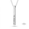 Custom Hebrew Bar Necklace for Men, Sterling Silver Vertical Name Pendant - handmade in Israel