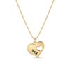 Hebrew Name Necklace 14K Solid Gold, Engraved Heart Pendant 17mm, Yellow or White - handmade in Israel