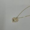 Hebrew Name Necklace 14K Solid Gold, Engraved Heart Pendant 17mm, Yellow or White - handmade in Israel