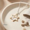 Large Chai Star of David Necklace, Sterling Silver Jewish Pendant - handmade in Israel