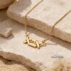Mini 14K Gold Hebrew Name Necklace Custom Jewish Jewelry - handmade in Israel