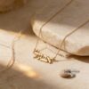 Mini 14K Gold Hebrew Name Necklace Custom Jewish Jewelry - handmade in Israel