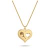 14K Gold Rose Heart Necklace, Symbolic Love Pendant - handmade in Israel