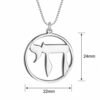 Sterling Silver Chai Necklace, Round Hebrew Life Pendant - handmade in Israel