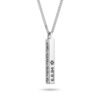 Hebrew Name Necklace, 3D Engraved Bar Pendant, Stainless Steel 36mm, Silver Gold or Rose - handmade in Israel