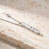 Hebrew Name Necklace, 3D Engraved Bar Pendant, Stainless Steel 36mm, Silver Gold or Rose - handmade in Israel