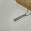 Hebrew Name Necklace, 3D Engraved Bar Pendant, Stainless Steel 36mm, Silver Gold or Rose - handmade in Israel