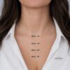Hebrew Name Necklace, 3D Engraved Bar Pendant, Stainless Steel 36mm, Silver Gold or Rose - handmade in Israel