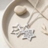 Gold Vermeil Star of David Necklace, Hebrew Verse Pendant in Sterling Silver - handmade in Israel