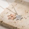 Gold Vermeil Star of David Necklace, Hebrew Verse Pendant in Sterling Silver - handmade in Israel