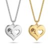 14K Gold Rose Heart Necklace, Symbolic Love Pendant - handmade in Israel