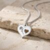 14K Gold Rose Heart Necklace, Symbolic Love Pendant - handmade in Israel