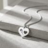 14K Gold Rose Heart Necklace, Symbolic Love Pendant - handmade in Israel