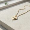 14K Gold Rose Heart Necklace, Symbolic Love Pendant - handmade in Israel