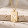 Personalized Hebrew Name Star of David Necklace, Sterling Silver Jewish Pendant - handmade in Israel