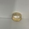 14K Solid Gold Engraved Wedding Band, Two Diamonds, Love is Love Message - handmade in Israel