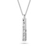 Hebrew Name Necklace, 3D Engraved Bar Pendant, Stainless Steel 36mm, Silver Gold or Rose - handmade in Israel