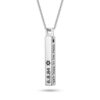 Hebrew Name Necklace, 3D Engraved Bar Pendant, Stainless Steel 36mm, Silver Gold or Rose - handmade in Israel