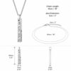 Hebrew Name Necklace, 3D Engraved Bar Pendant, Stainless Steel 36mm, Silver Gold or Rose - handmade in Israel