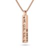 Hebrew Name Necklace, 3D Engraved Bar Pendant, Stainless Steel 36mm, Silver Gold or Rose - handmade in Israel
