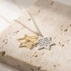 Gold Vermeil Star of David Necklace, Hebrew Verse Pendant in Sterling Silver - handmade in Israel