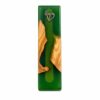 Green and White Epoxy Olive Wood Mezuzah Case, 15cm Jewish Doorpost, Made in Israel - handmade in Israel