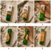 Green and White Epoxy Olive Wood Mezuzah Case, 15cm Jewish Doorpost, Made in Israel - handmade in Israel